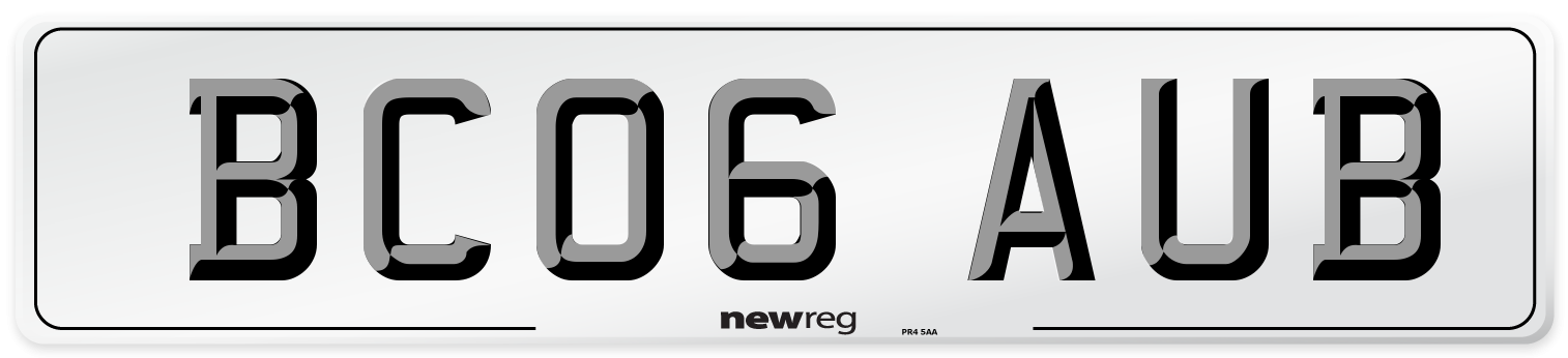 BC06 AUB Number Plate from New Reg